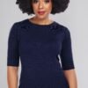 Chrissie Navy Knitted Top