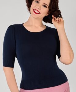 Chrissie Navy Knitted Top