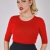 Chrissie Red Knitted Top
